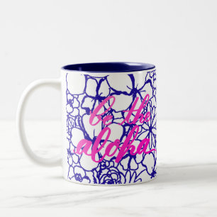 Bicolor Sé la Taza de Café Post-It Floral Aloha