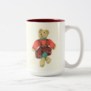 Bicolor SEÑOR Y SEÑORA OSO Taza alta de dos tonos granate