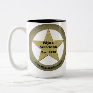 Bicolor Servicios de Rijas, taza de café del LLC