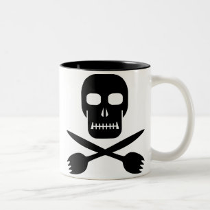 Bicolor Skull de capitán Cruel's y taza de la Cruz-sporks