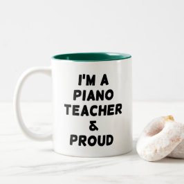 BICOLOR SOY UN MAESTRO DE PIANO Y ORGULLOSO TAZA DE CAFÉ D