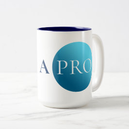 Bicolor SOY UN PROFESIONAL | Taza de Círculo Azul Minimali