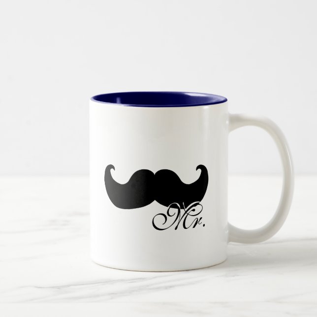 Bicolor Sr. taza - con el bigote negro (Derecha)
