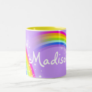 Bicolor "Su" taza conocida de la violeta del arco iris de