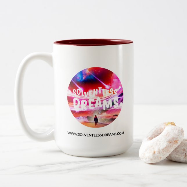 Bicolor Sueños sin disolventes - taza del té (Con donut)