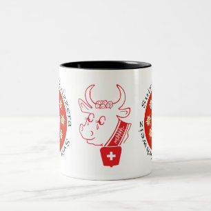 Bicolor Suiza vaca taza