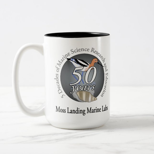 Bicolor Taza (15 onzas): el dos-tono, pájaro/invierte (Izquierda)