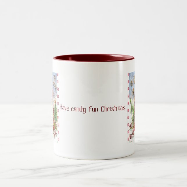 Bicolor Taza 15oz del navidad (Centro)