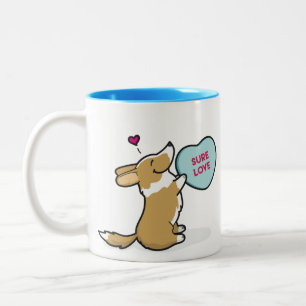 Bicolor Taza 2015 de café Corgi-Roja de la rebeca de la
