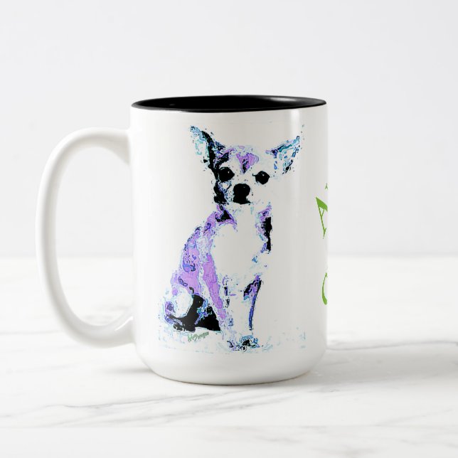 Bicolor Taza 2 del tono de Aww Chiwawa dos (Izquierda)