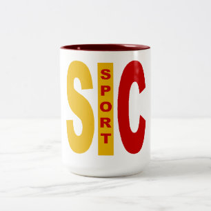 Bicolor Taza 444ml blanco/rojo SICILIA DEPORTE ITALIA
