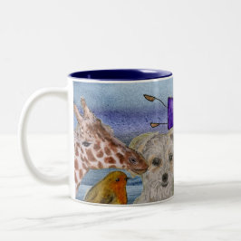 Bicolor Taza #4 Joanna volando sobre animales