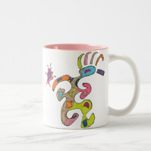 Bicolor Taza abstracta del "hombre de funcionamiento"