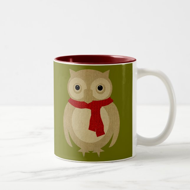 Bicolor Taza acogedora del búho (Derecha)