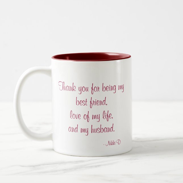 Bicolor Taza adaptable del "amor" de la cita (Izquierda)