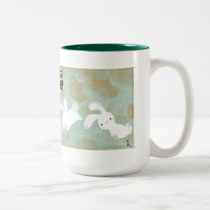 Bicolor Taza afortunada de los conejitos (verde)