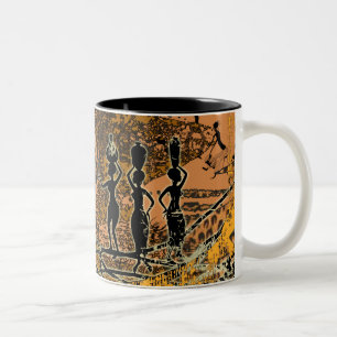 Bicolor Taza africana de las mujeres