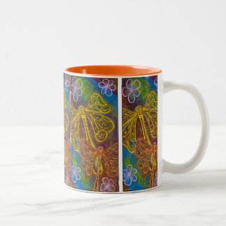 Bicolor Taza alegre de la libélula