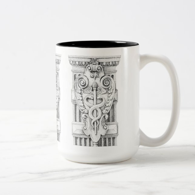 Bicolor Taza alta de dos tonos CADUCEO Negro (Derecha)