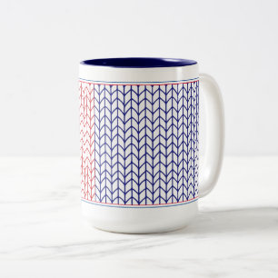 Bicolor Taza alta de dos tonos Navy de punto americano