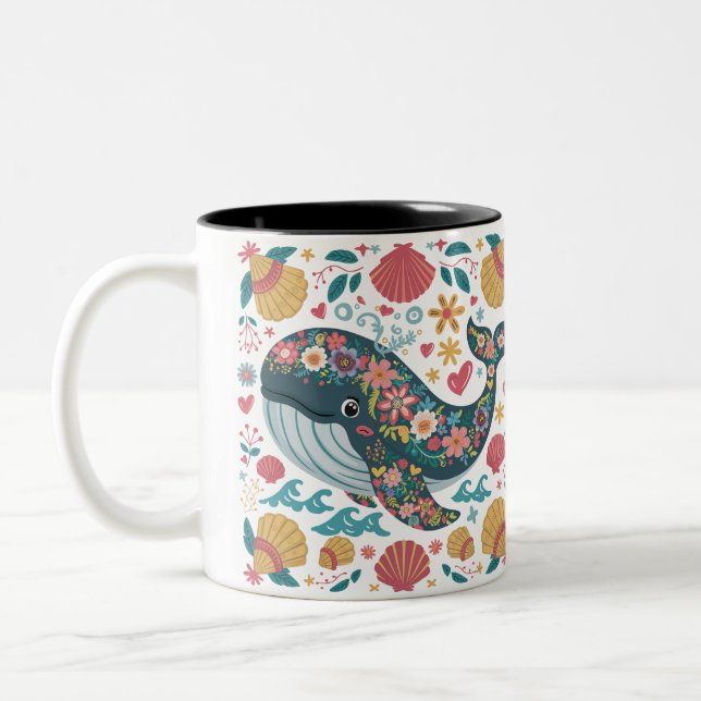 Bicolor Taza Amante de Delfines (Izquierda)