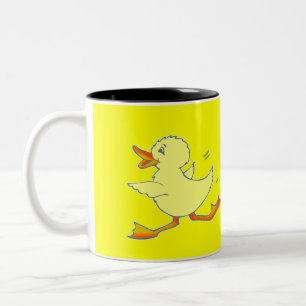 Bicolor Taza amarilla brillante del pato de Quackers