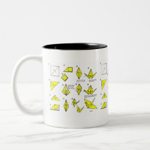 Bicolor Taza amarilla de Origami