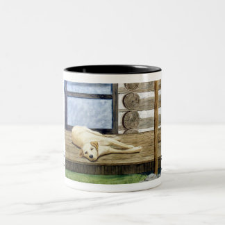 Bicolor Taza amarilla de vida del laboratorio de la cabina