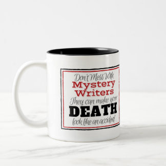 Bicolor Taza amonestadora del escritor de misterio