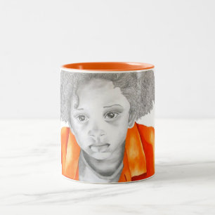 Bicolor Taza anaranjada del muchacho 1