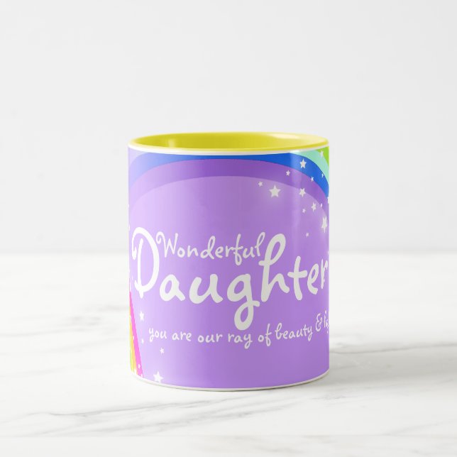 Bicolor Taza arcoíris violeta hija maravillosa (Centro)