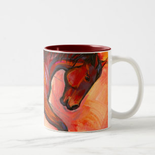 Bicolor Taza arqueada del caballo del cuello
