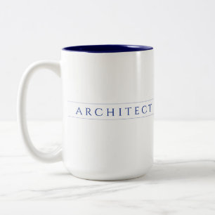 Bicolor Taza arquitecto de dos tonos azul marino alto