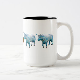 Bicolor Taza "arraigada" de 15 onzas