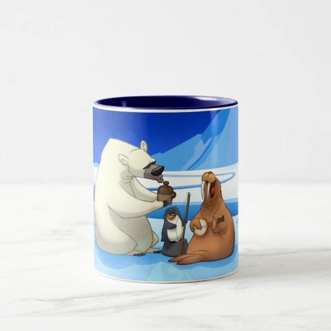 Bicolor Taza ártica de la banda de jarro (Centro)