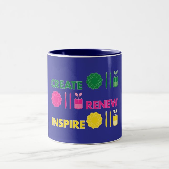Bicolor Taza Artsy Spring Knolling (Centro)