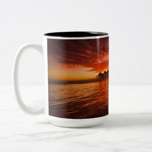 Bicolor Taza Atardecer en Huntington Beach - John Minar