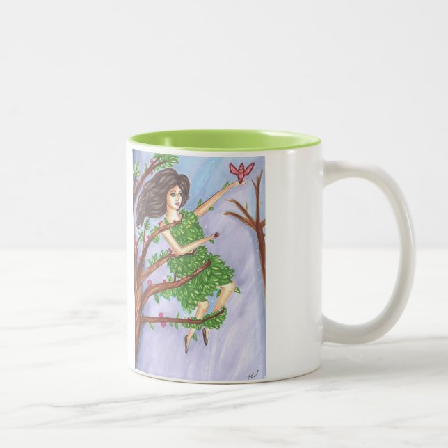 Bicolor Taza Atrapada en un Árbol (Personalizable) (Derecha)
