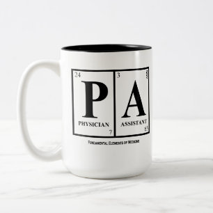 Bicolor Taza auxiliar (PA) del médico, con cita