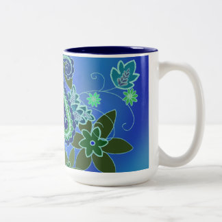 Bicolor Taza azul de Paisley