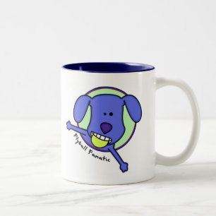 Bicolor Taza azul del fanático de Flyball del dibujo