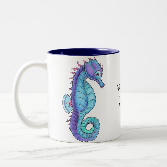Bicolor Taza azul del Seahorse (Izquierda)