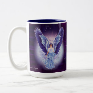 Bicolor Taza azul gloriosa del ángel del zafiro