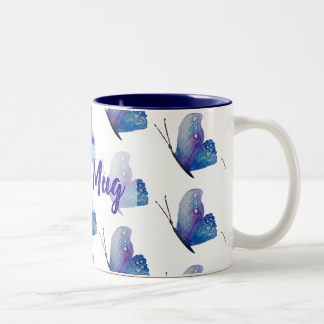 Bicolor Taza azul personalizada   del Dos-Tono de la (Derecha)