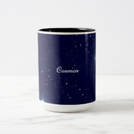 Bicolor Taza Azul Profundo de Medianoche Cosmos Cielo Estr