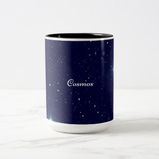 Bicolor Taza Azul Profundo de Medianoche Cosmos Cielo Estr