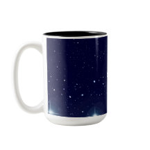 Taza Azul Profundo de Medianoche Cosmos Cielo Estr