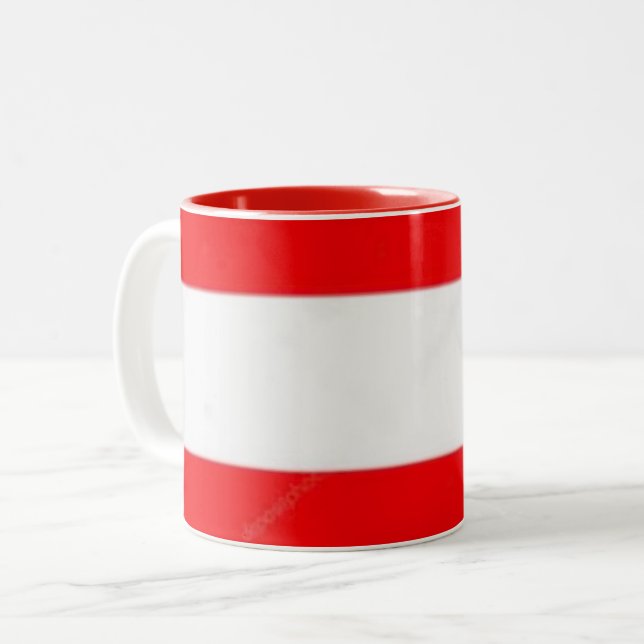 Bicolor Taza bandera de Austria (Anverso izquierdo)