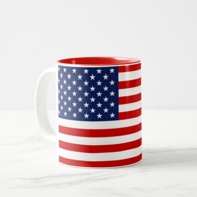 Bicolor Taza bandera de EE. UU. (Anverso izquierdo)