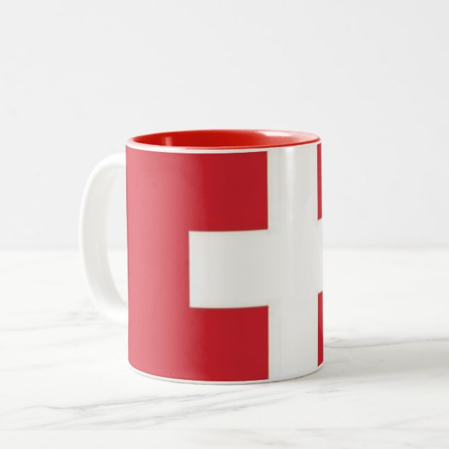Bicolor Taza bandera de Suiza (Anverso izquierdo)